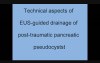 Technical aspects of EUS-guided drainage of post-traumatic pancreatic pseudocyst