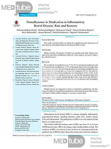 Nonadherence to Medication in Inflammatory