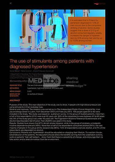 MEDtube Science 2014 - The use of stimulants among patients with diagnosed hypertension