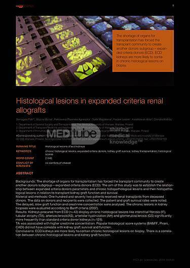 MEDtube Science 2014 - Histological lesions in expanded criteria renal allografts