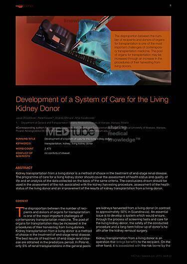 MEDtube Science 2015 - Development of a System of Care for the Living Kidney Donor