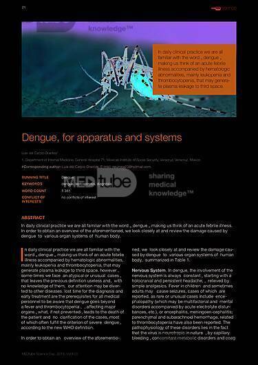 MEDtube Science 2015 - Dengue, for apparatus and systems