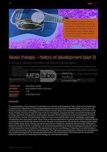 MEDtube Science 2015 - Music therapy – history of development (part 2)