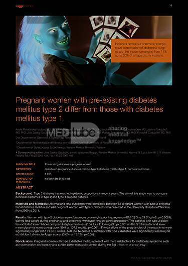 MEDtube Science 2016 - Pregnant women with pre-existing diabetes mellitus type 2 differ from those with diabetes mellitus type 1