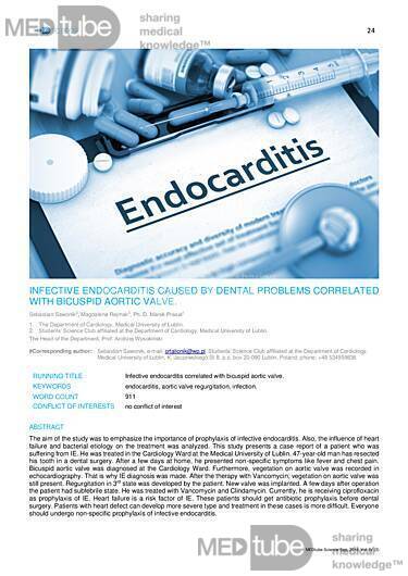 MEDtube Science 2016 - Infective endocarditis caused by dental problems correlated with bicuspid aortic valve