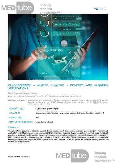 MEDtube Science 2019 - Fluorescence – guided surgery – concept and current applications