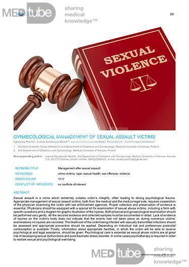 MEDtube Science 2019 - Gynaecological management of sexual assault victims