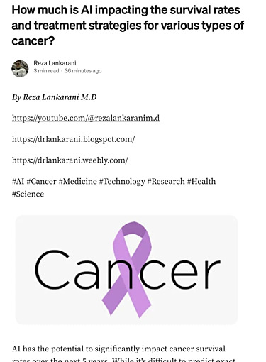 How Much is AI Impacting the Survival Rates and Treatment for Various Types of Cancer 