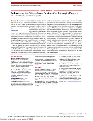 Rediscovering the Clitoris - Sexual Function After Transvaginal Surgery