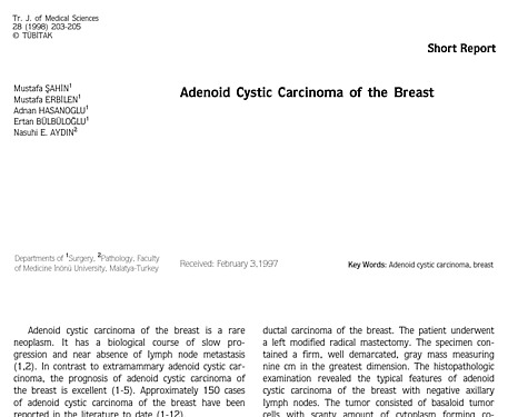 Adenoid Cystic Carcinoma of the Breast