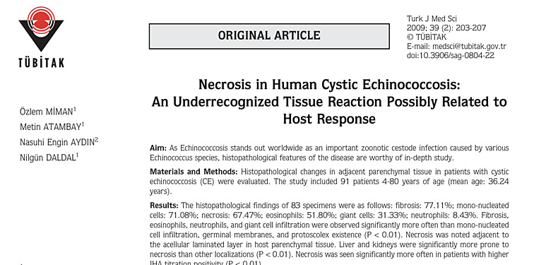 Necrosis in Echinococcosis