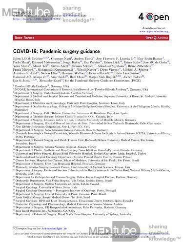 COVID-19: Pandemic Surgery Guidance