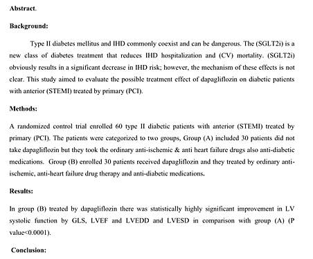 New Class of Diabetes Treatment - Type II Diabetes Mellitus and IHD