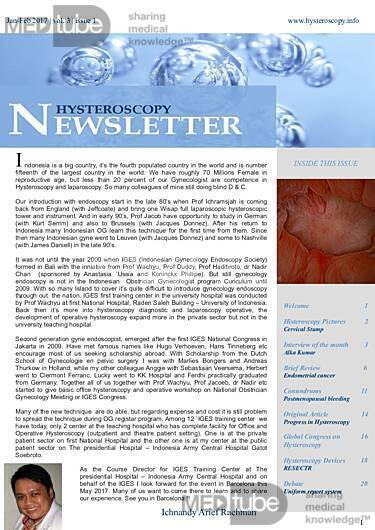 Hysteroscopy Newsletter Vol 3 Issue 1