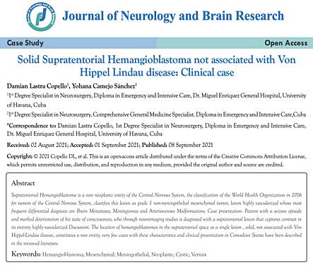 Solid Supratentorial Hemangioblastoma