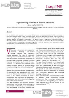 Tips for Using YouTube in Medical Education