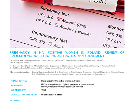 MEDtube Science 2019 - Pregnancy in HIV positive women in Poland. Review of epidemiological situation and patients’ management