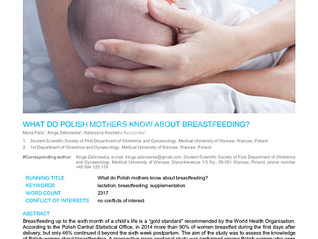 MEDtube Science 2018 - What Do Polish Mothers Know About Breastfeeding?