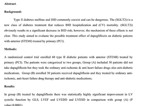 New Class of Diabetes Treatment - Type II Diabetes Mellitus and IHD