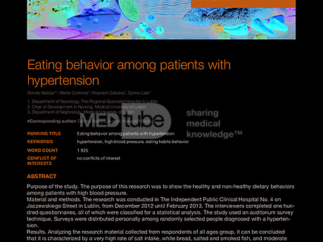 MEDtube Science 2014 - Eating behavior among patients with hypertension