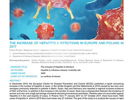 MEDtube Science 2018 - The Increase of Hepatitis a Infections in Europe and Poland in 2017