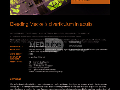 MEDtube Science 2014 - Bleeding Meckel’s diverticulum in adults