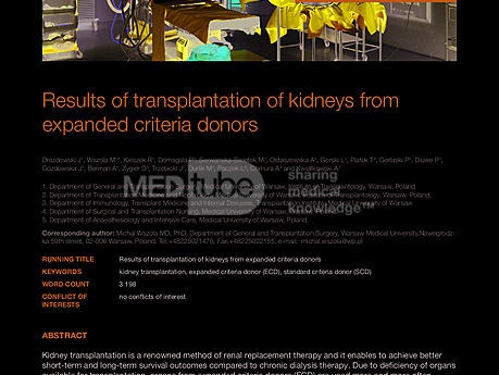 MEDtube Science 2014 - Results of transplantation of kidneys from expanded criteria donors