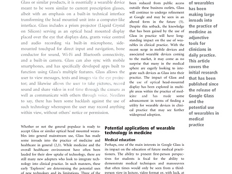 Potential Uses of Wearable Technology in Medicine