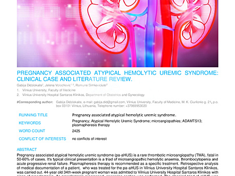 MEDtube Science 2017 - Pregnancy Associated Atypical Hemolytic Uremic Syndrome: Clinical Case and Literature Review