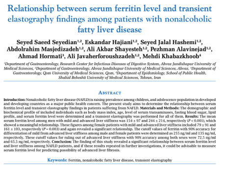 Relationship Between Serum Ferritin Level and Transient Elastography Findings Among Patients with Nonalcoholic Fatty Liver Disease