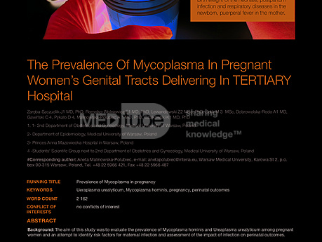 MEDtube Science 2016 - The Prevalence Of Mycoplasma In Pregnant Women’s Genital Tracts Delivering In TERTIARY Hospital