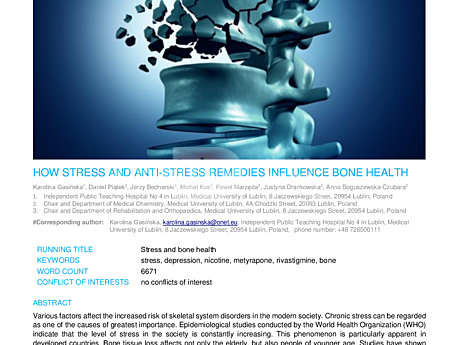 MEDtube Science 2016 - How stress and anti-stress remedies influence bone health