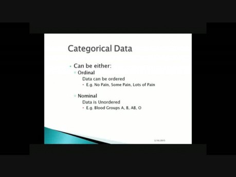 Medical Statistics - Lecture 1 - Types of Data