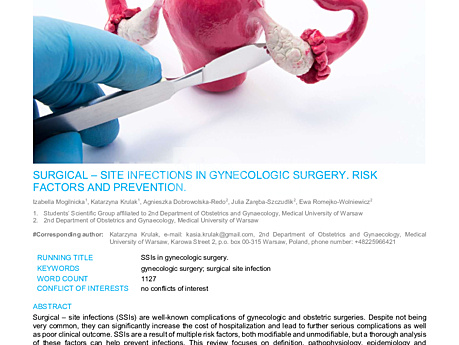 MEDtube Science 2017 - Surgical – Site Infections in Gynecologic Surgery. Risk Factors and Prevention.