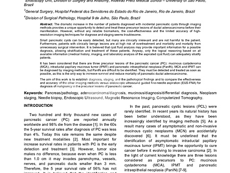 Precursors Lesions of Pancreatic Cancer: A Current Appraisal on Diagnosis