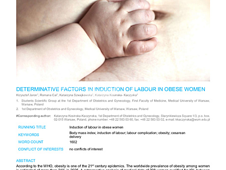MEDtube Science 2019 - Determinative factors in induction of labour in obese women