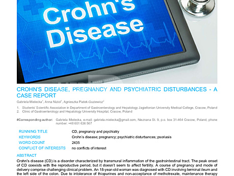 MEDtube Science 2018 - Crohn’s Disease, Pregnancy and Psychiatric Disturbances – a Case Report