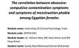 The Correlation Between Obsessive-Compulsive Contamination Symptoms And Symptoms Of Menstruation Phobia Among Egyptian Females 