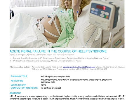 MEDtube Science 2016 - Acute Renal Failure in the Course of Hellp Syndrome
