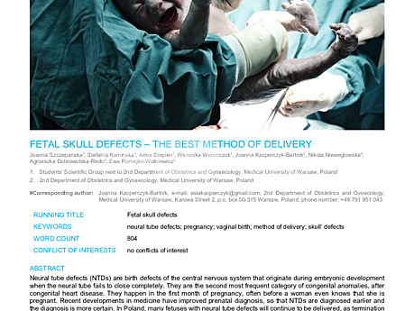 MEDtube Science 2018 - Fetal Skull Defects – the Best Method of Delivery