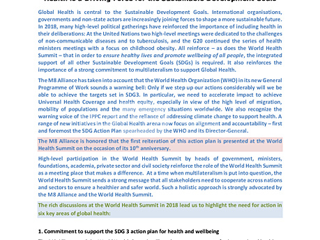 M8 Alliance Statement WHS - Berlin 2018