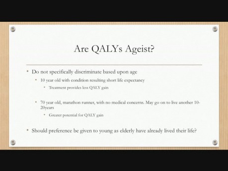 Medical Ethics 6 - Resource Allocation QALY & Needs Based Model