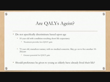 Medical Ethics 6 - Resource Allocation QALY & Needs Based Model