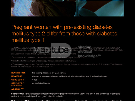 MEDtube Science 2016 - Pregnant women with pre-existing diabetes mellitus type 2 differ from those with diabetes mellitus type 1