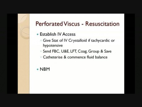 Surgical Emergencies – Mini Series Lecture 2 – Perforated Viscus
