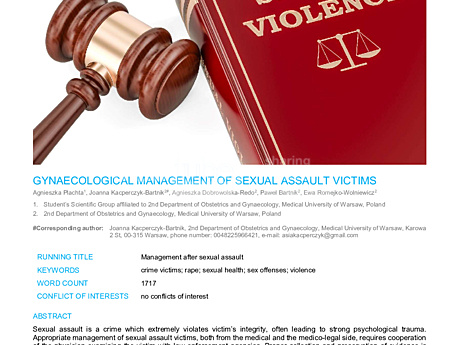 MEDtube Science 2019 - Gynaecological management of sexual assault victims