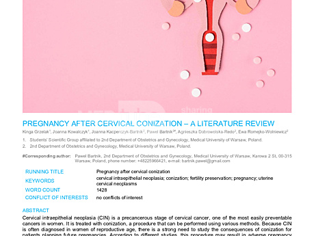 MEDtube Science 2019 - Pregnancy after cervical conization – a literature review