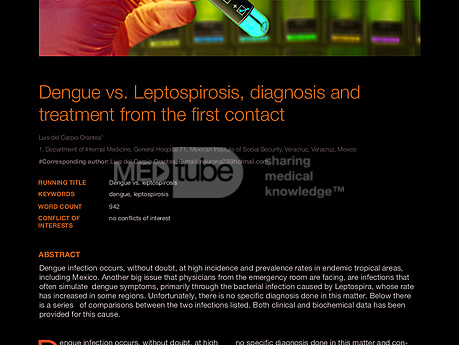 MEDtube Science 2015 - Dengue vs. Leptospirosis, diagnosis and treatment from the first contact