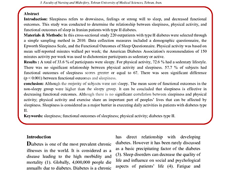 Sleepiness and Diabetes
