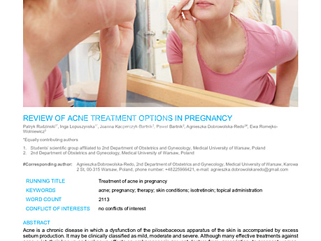MEDtube Science 2019 - Review of acne treatment options in pregnancy